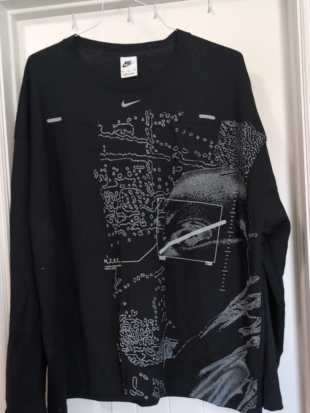 Nike Black Crewneck with Gray Abstract Graphic
